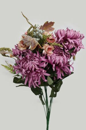 Rózsaszín mű krizantém csokor 58cm