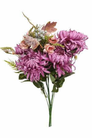 Rózsaszín mű krizantém csokor 58cm