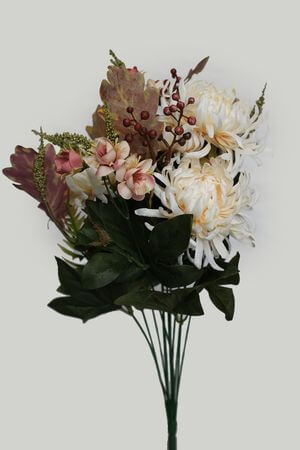 Krémová umělá kytice chryzantéma 58cm