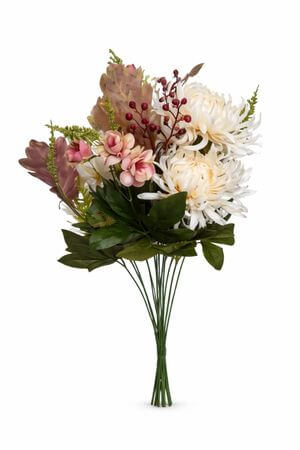 Krémová umělá kytice chryzantéma 58cm