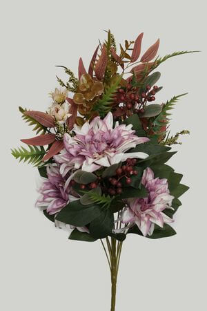 Rózsaszín mű csokor, dáliákkal 60 cm