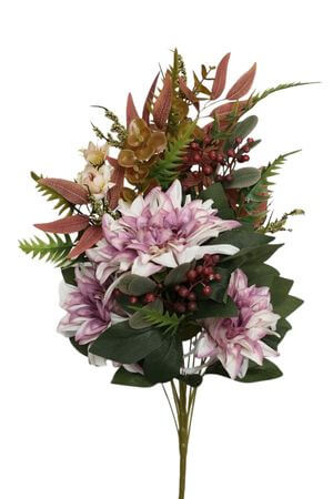 Ružová umelá kytica s dáliami 60cm