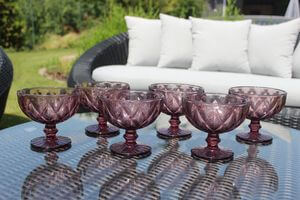 Rózsaszín üveg fagylaltos csésze 300ml 6db