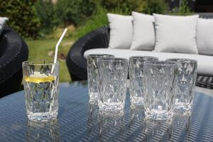 Átlátszó magas üvegpohár 390ml 6db