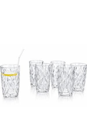 Átlátszó magas üvegpohár 390ml 6db