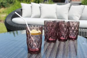 Rózsaszín magas üvegpohár 390ml 6db