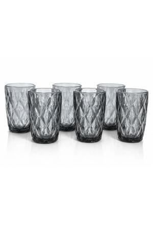 Sivé sklenené poháre vysoké 390ml 6ks
