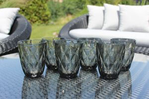 Šedé skleněné sklenice 270ml 6ks