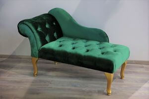 Smaragdově zelená sametová lenoška 119cm