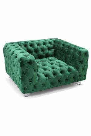 Zelená exkluzívna zamatová 1-sedačka OLIVIA 112cm
