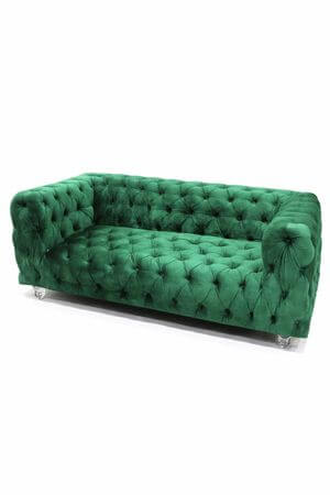 Zelená exkluzívna zamatová 2-sedačka OLIVIA 164cm