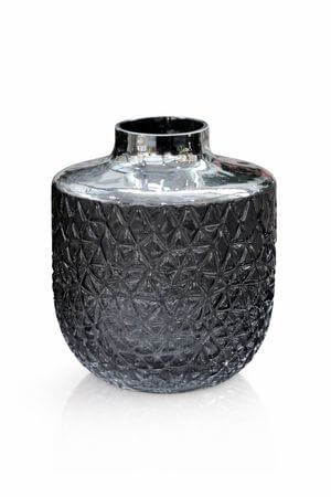 Szürke kerek modern váza MIST 16cm