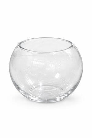 Číra guľatá sklenená váza 18cm