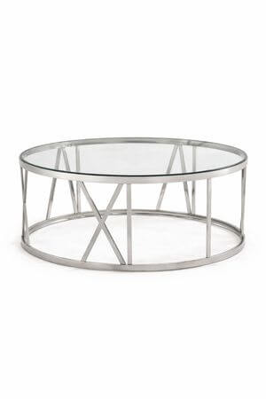 Stříbrný skleněný konferenční stůl 100cm 45cm