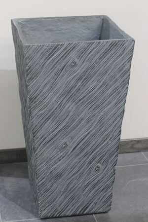 Tmavosivý moderný kvetináč hranatý 65cm