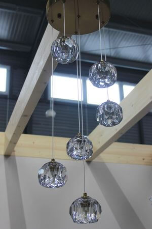 Zlato číry závesný luster VERONICA 85cm