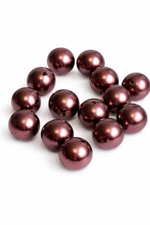 Hnědé ozdobné perly 24mm 18ks