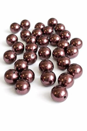 Hnědé ozdobné perly 20mm 36ks