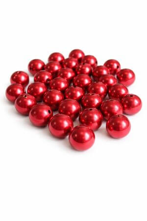 Sötétvörös dekoratív gyöngyök 20mm 36db