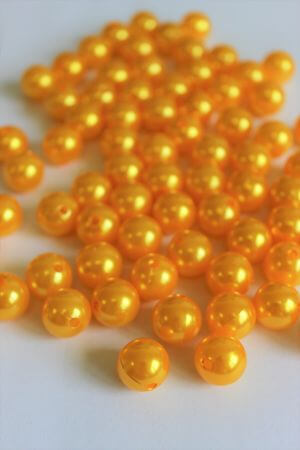 Sárga dekoratív gyöngyök 14mm 72db