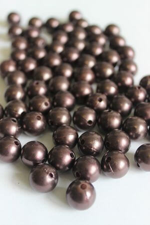 Barna dekoratív gyöngyök 14mm 72 db