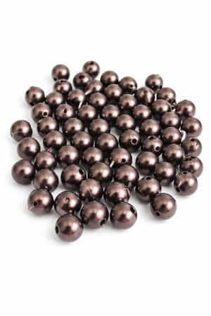 Hnědé ozdobné perly 14mm 72ks