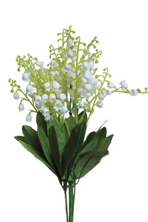 Biele umelé konvalinky v kytičke 35cm