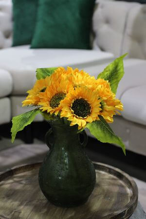 Žlutá umělá kytice slunečnic 38cm