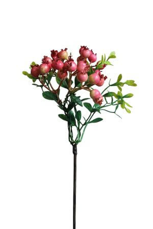 Rózsaszín mű  bogyók ágon 30cm