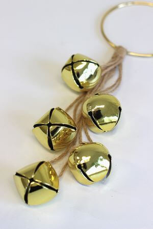 Arany felfüggeszthető karácsonyfadísz csörgők 30cm