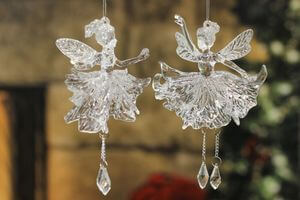 Průsvitné vánoční ozdoby baletky 2ks 15cm