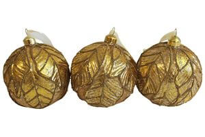 Arany luxus karácsonyi üveggömbök 3db 10cm