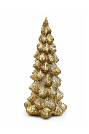 Zlatý svietiaci vianočný stromček sklenený 30cm