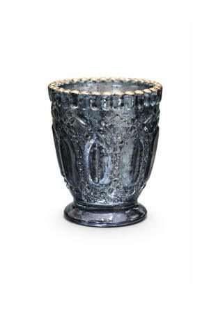 Modrý skleněný svícen na čajovou svíčku 7cm