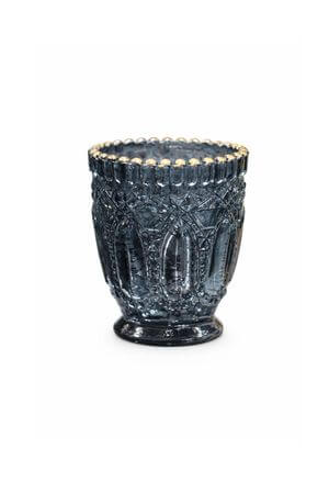 Modrý skleněný svícen na čajovou svíčku 10cm