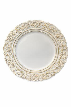 Krémovo zlatý klubový tanier s ornamentom 35cm