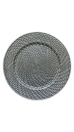 Šedý klubový talíř se vzorem 33cm