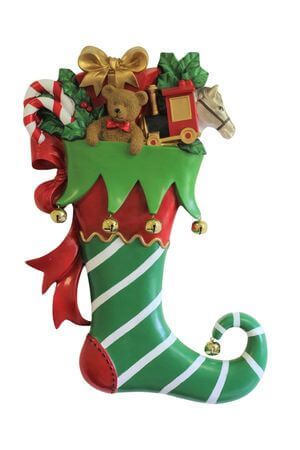 Vianočná nástenná dekorácia Čižma s darčekmi 75cm