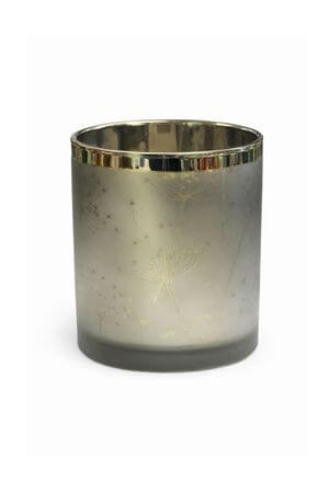 Szürke-zöld üveg gyertyatartó Pitypang 10cm