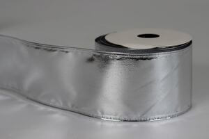 Ezüst fényes szalag 6cm 10m