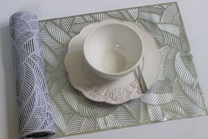 Ezüst asztali futó NATURE 200cm 35cm