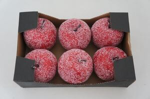 Červené zamrznuté jablká na aranžovanie 7cm 6ks