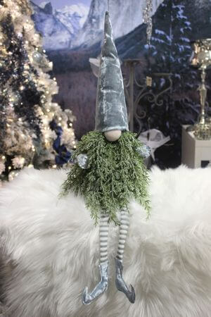 Zimný sediaci vianočný škriatok 45cm