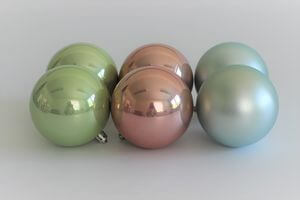 Pastelové plastové vánoční koule 8 cm 6ks