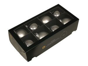 Stříbrné skleněné vánoční koule 8cm 8ks