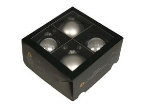 Stříbrné skleněné vánoční koule 10cm 4ks