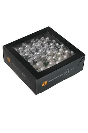 Stříbrné skleněné vánoční koule 2cm 144ks