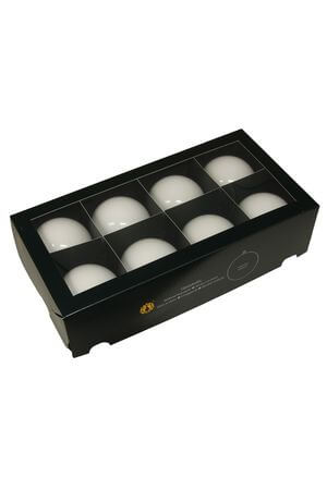 Fehér üveg karácsonyi gömbök 8cm 8db