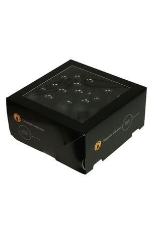 Fekete üveg karácsonyi gömbök 3cm 72db