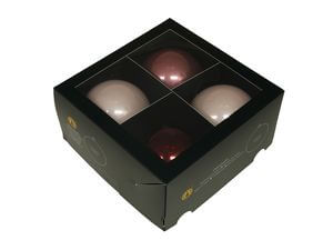 Rózsaszín üveg karácsonyi gömbök 10cm 4db